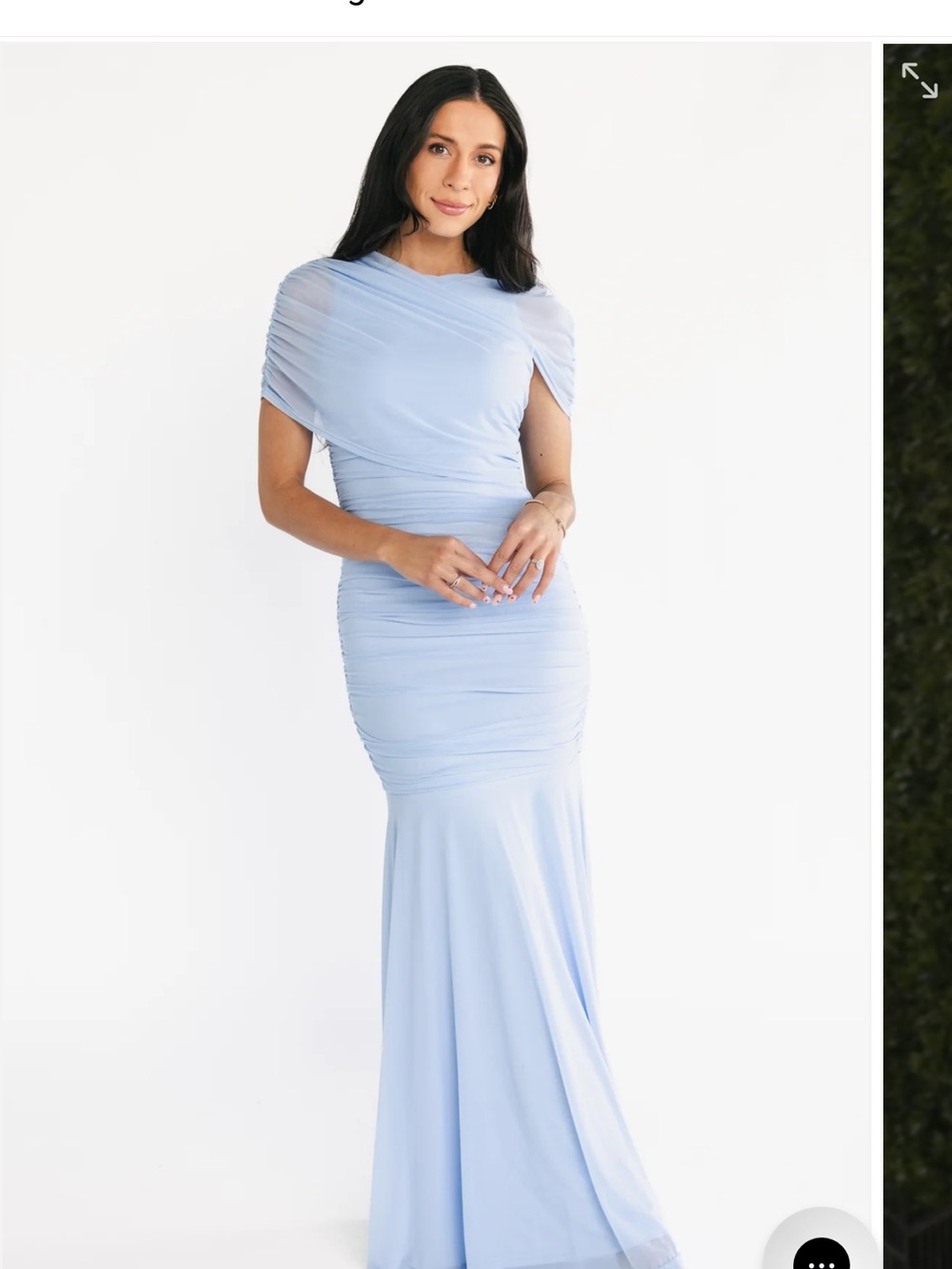 Baltic Born Light Blue Ruched Mermaid Maxi Dress